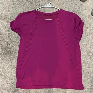 Lululemon Athletica Magenta Tee with Mesh Detail